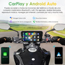 Carpuride W603D - Estéreo portátil inalámbrico para motocicleta con cámaras duales HD