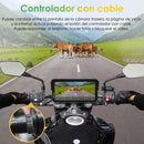 Carpuride W603D - Estéreo portátil inalámbrico para motocicleta con cámaras duales HD
