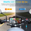 Carpuride W603D - Estéreo portátil inalámbrico para motocicleta con cámaras duales HD