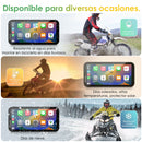 Carpuride W603D - Estéreo portátil inalámbrico para motocicleta con cámaras duales HD