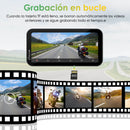 Carpuride W603D - Estéreo portátil inalámbrico para motocicleta con cámaras duales HD