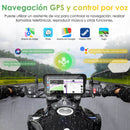 Carpuride W603D - Estéreo portátil inalámbrico para motocicleta con cámaras duales HD