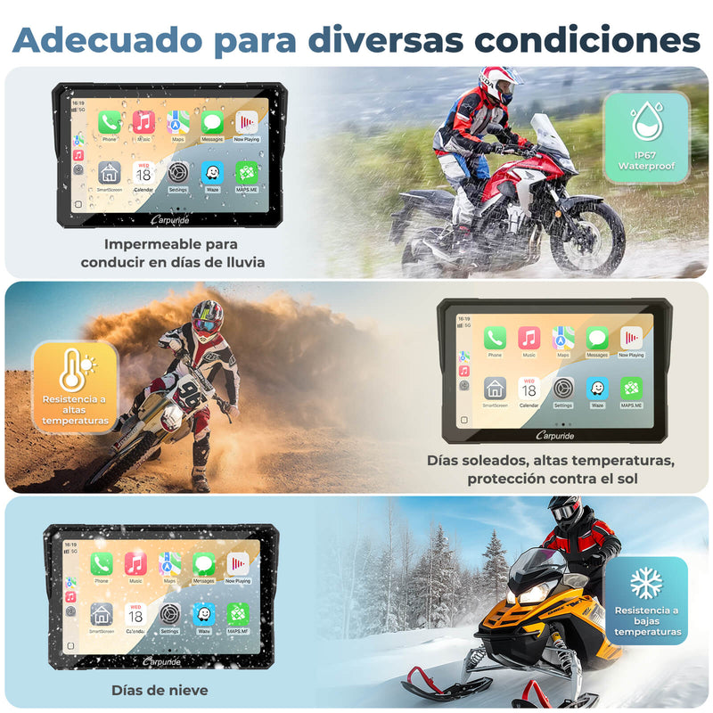 Carpuride W702BS / 502BS – Estéreo para motocicletas compatible con modelos BMW seleccionados