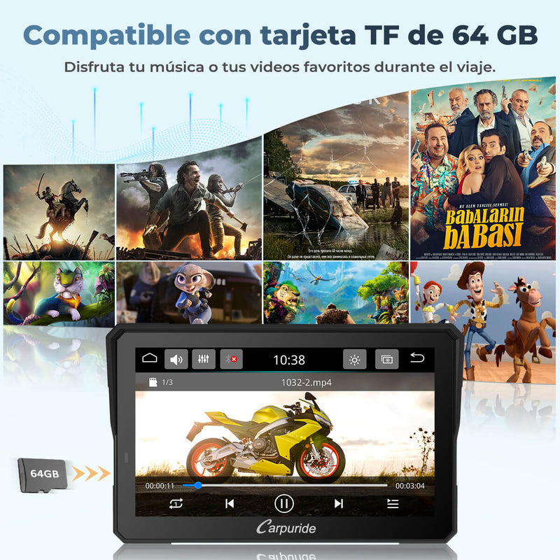 Carpuride W702BS / 502BS – Estéreo para motocicletas compatible con modelos BMW seleccionados