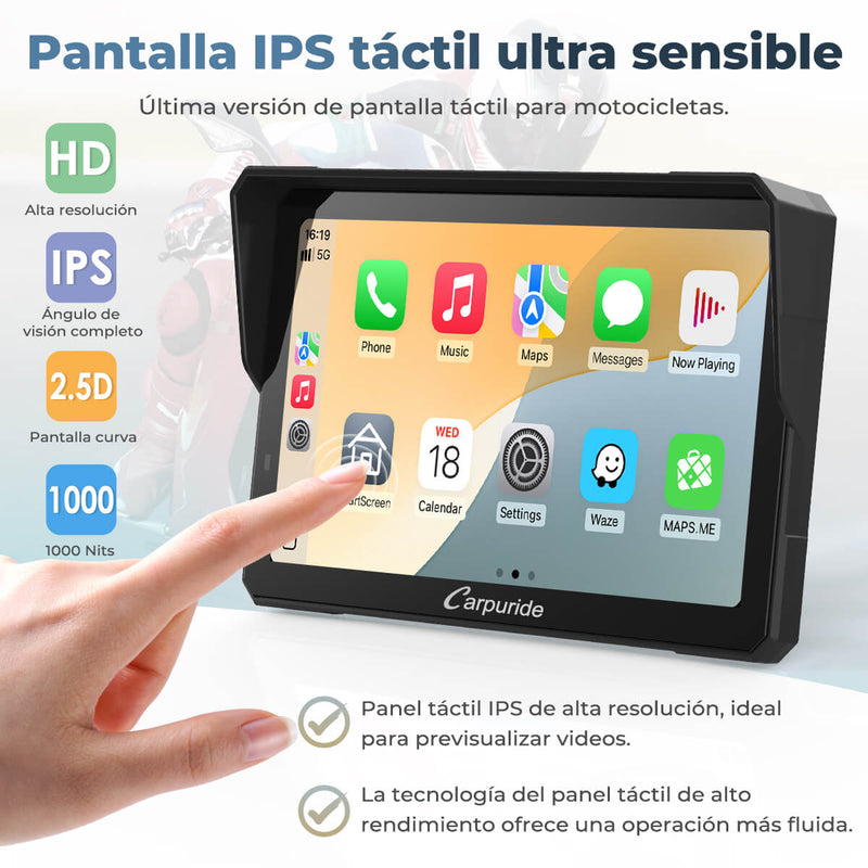 Carpuride W702BS / 502BS – Estéreo para motocicletas compatible con modelos BMW seleccionados