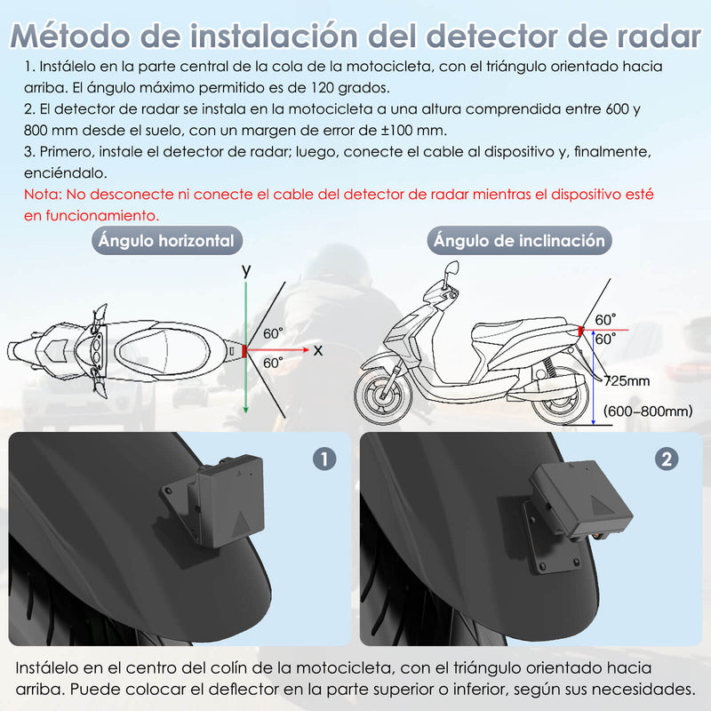 Carpuride W702RS Pro - Estéreo para motocicleta Plug-and-Play con sistema BSD y detección de radar