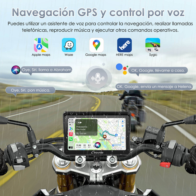 Carpuride W702RS Pro - Estéreo para motocicleta Plug-and-Play con sistema BSD y detección de radar